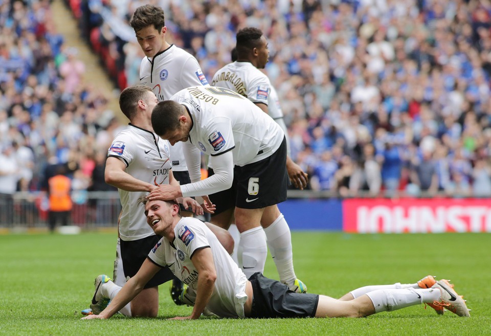 Posh win the Jonhstone's Paint Trophy Final in 2014