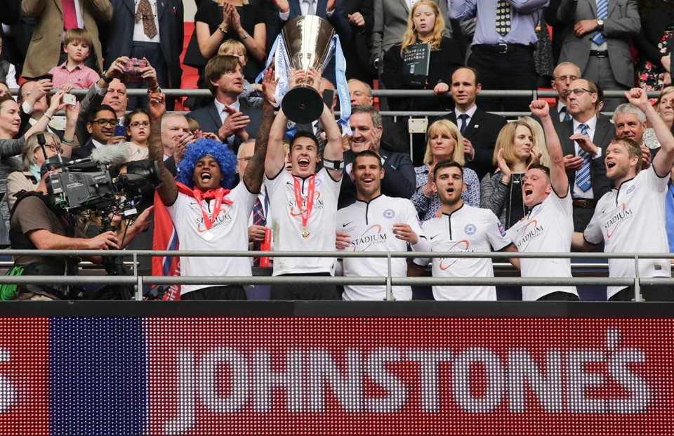Posh win the Jonhstone's Paint Trophy Final in 2014