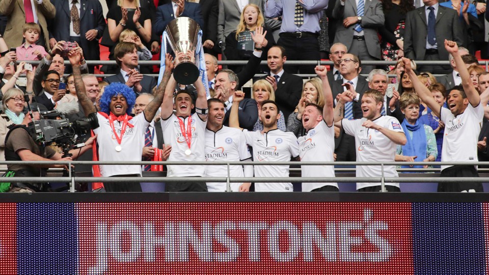 Posh win the Jonhstone's Paint Trophy Final in 2014