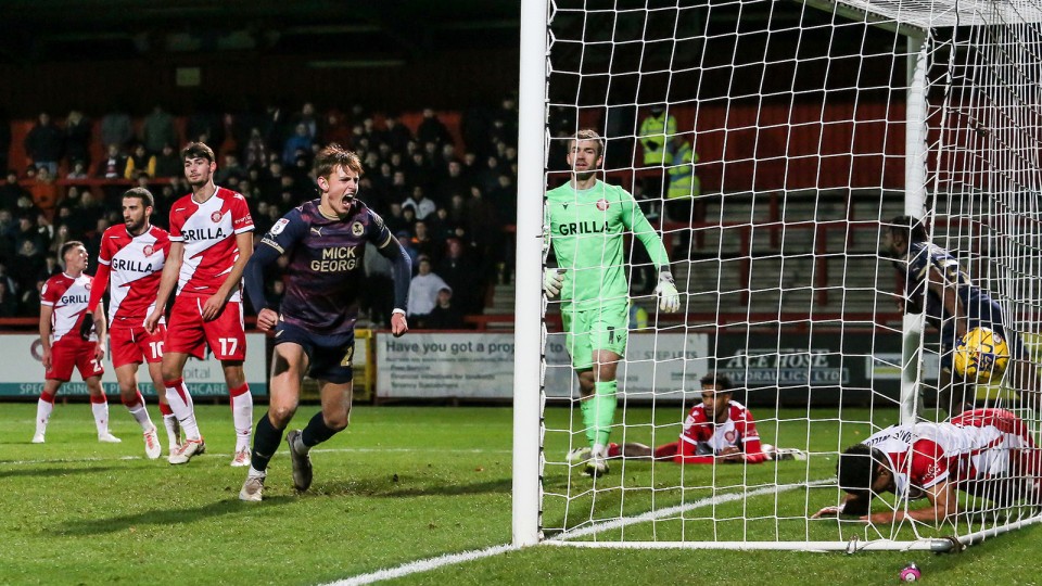 Posh score the equalising goal at Stevenage