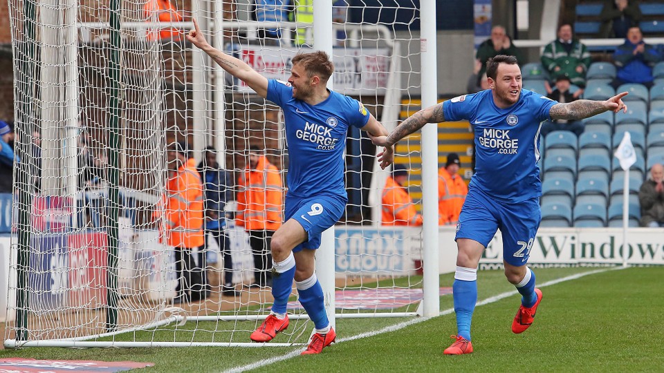 Matt Godden celebrates scoring against Wycombe Wanderers