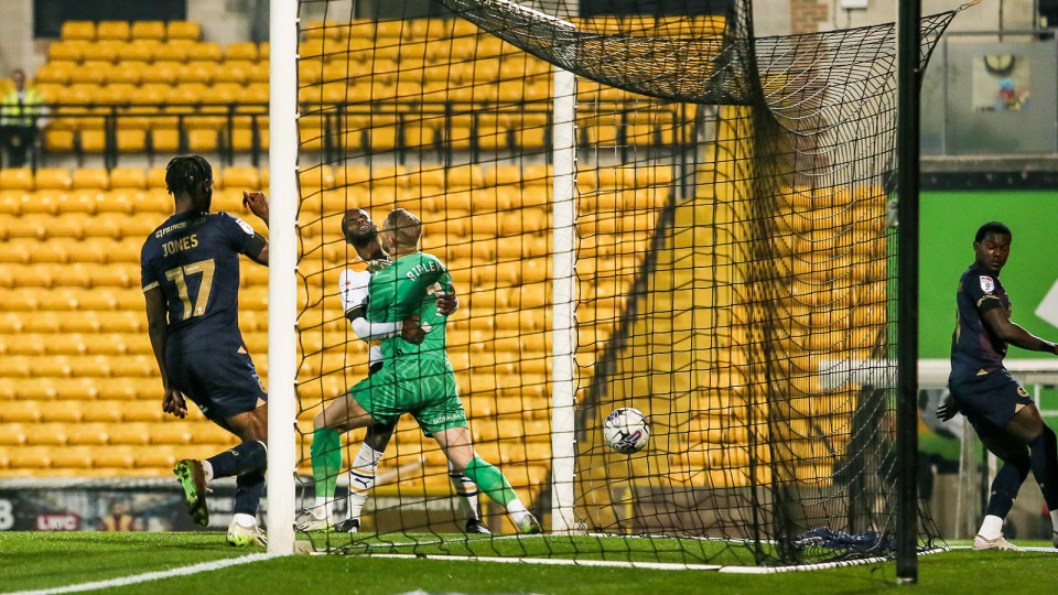 Ephron Mason-Clark scoring the winner at Port Vale