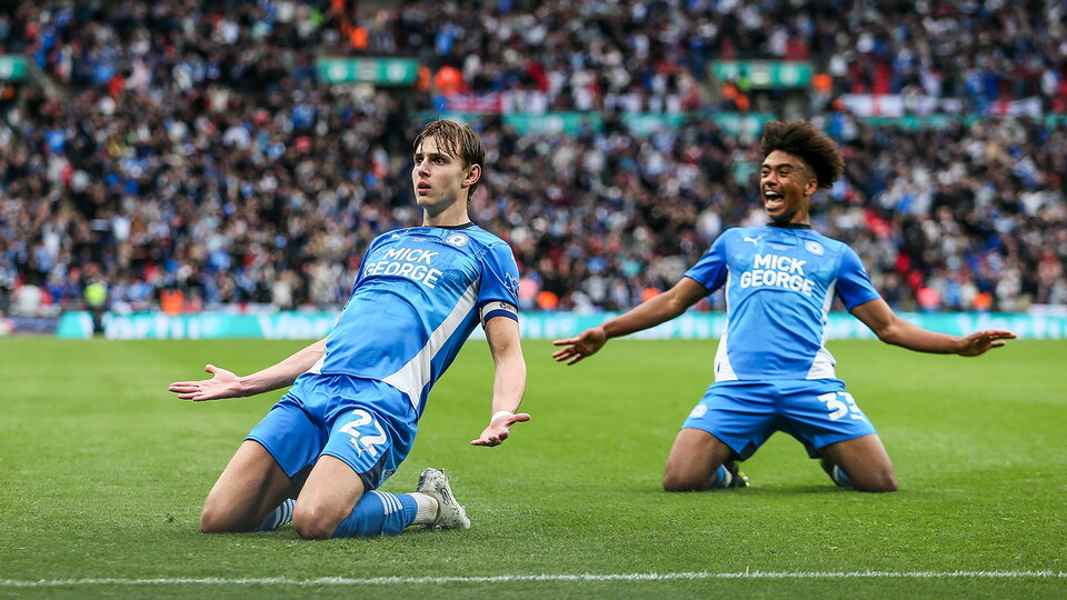 Hector Kyprianou celebrates his goal in the Vertu Trophy Final