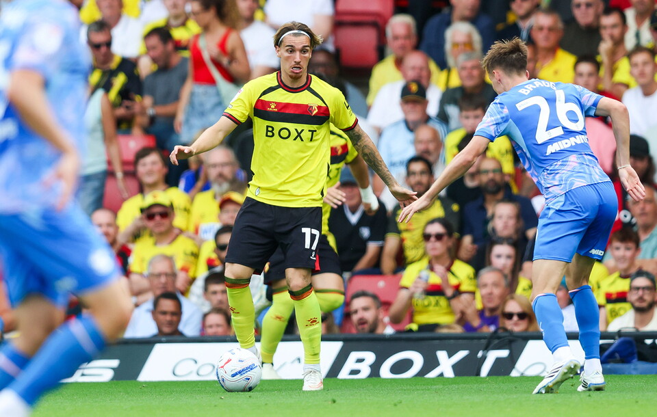 Iker Bravo in action for Watford