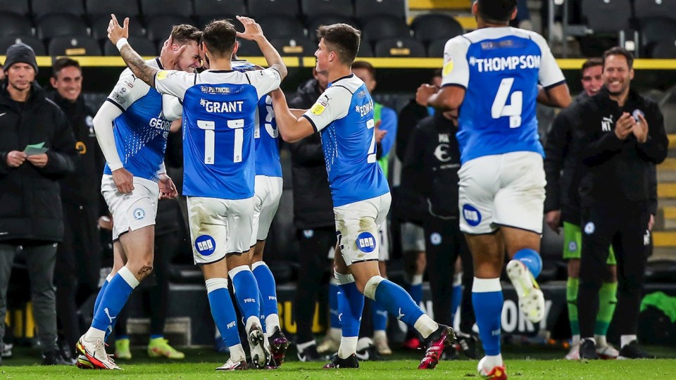 Jack Taylor celebrates his goal at Hull City
