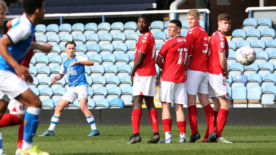 Kai Corbett scores against Charlton Athletic U23s