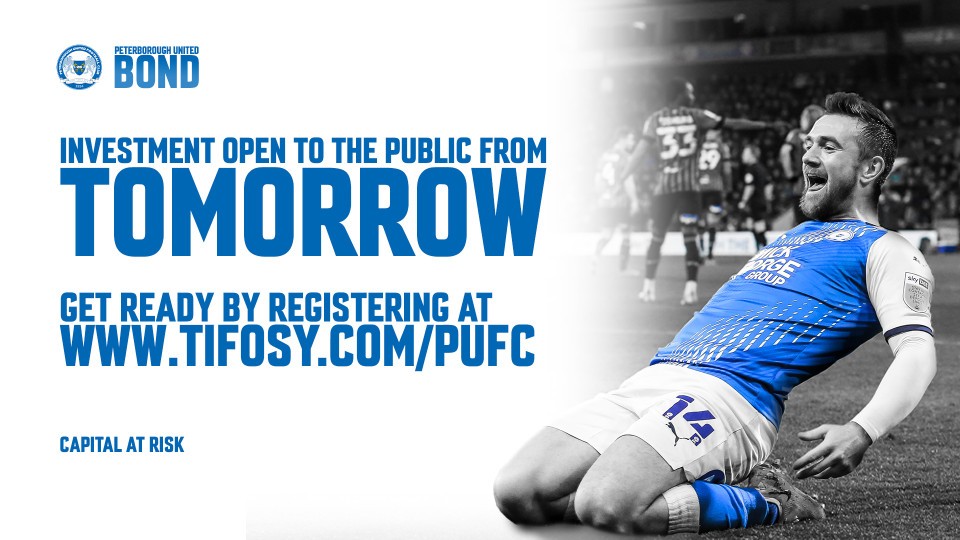 TOMORROW: Peterborough United Bond investment opens to all