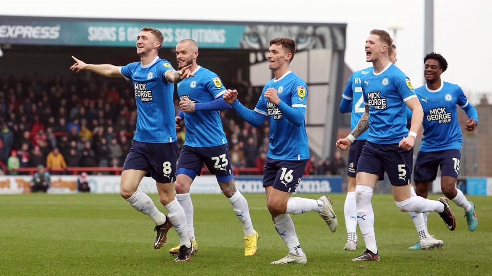 Jack Taylor celebrates against Morecambe