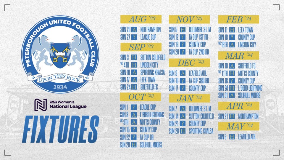 Posh Women fixtures
