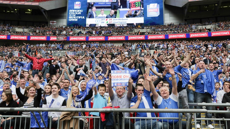 Posh fans at Wembley