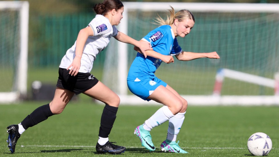 Action between Posh Women U23s and Derby County