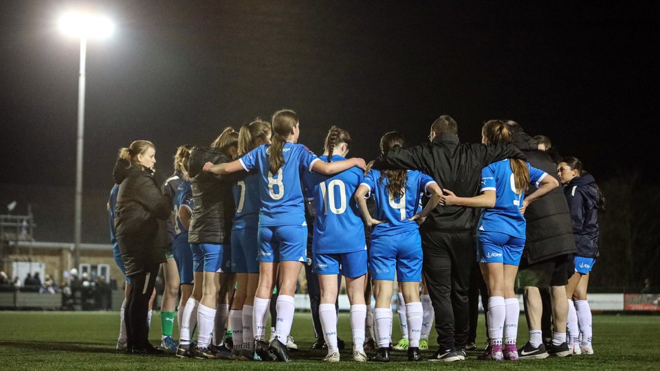 The Posh Women U23s huddle together