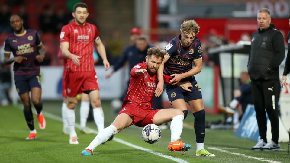 Action between Cheltenham Town and Posh