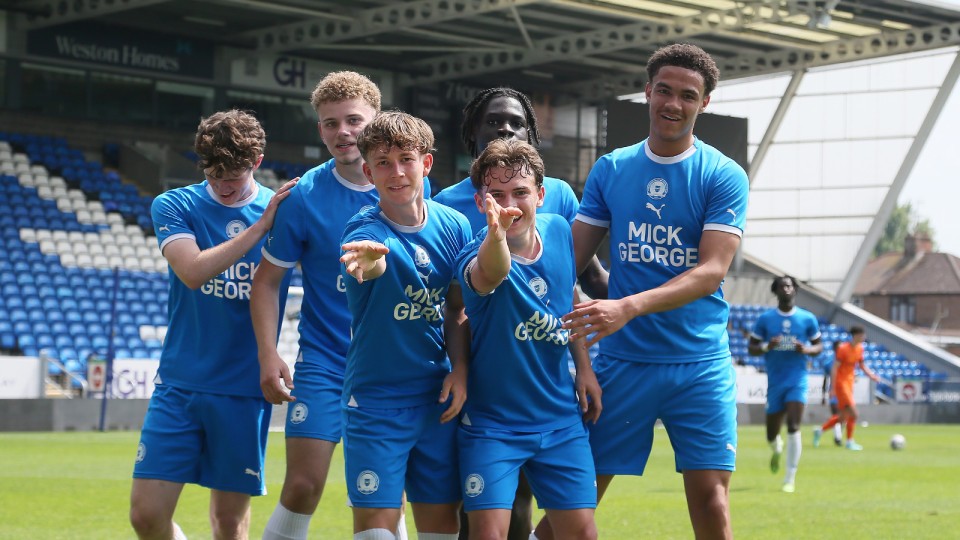 Posh U18s celebrate against Ipswich Town
