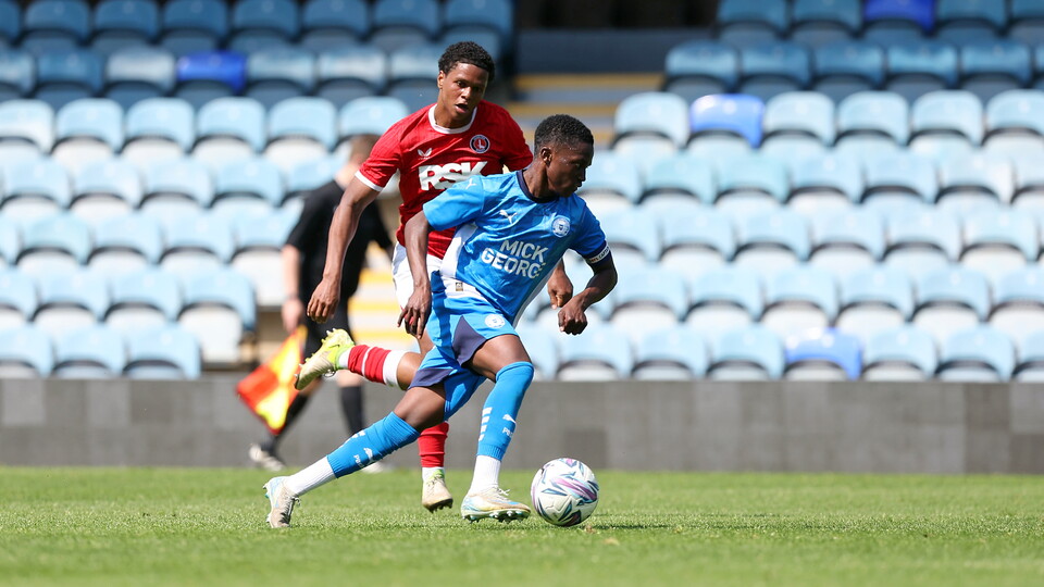Action between Posh U21s and Charlton Athletic U21s