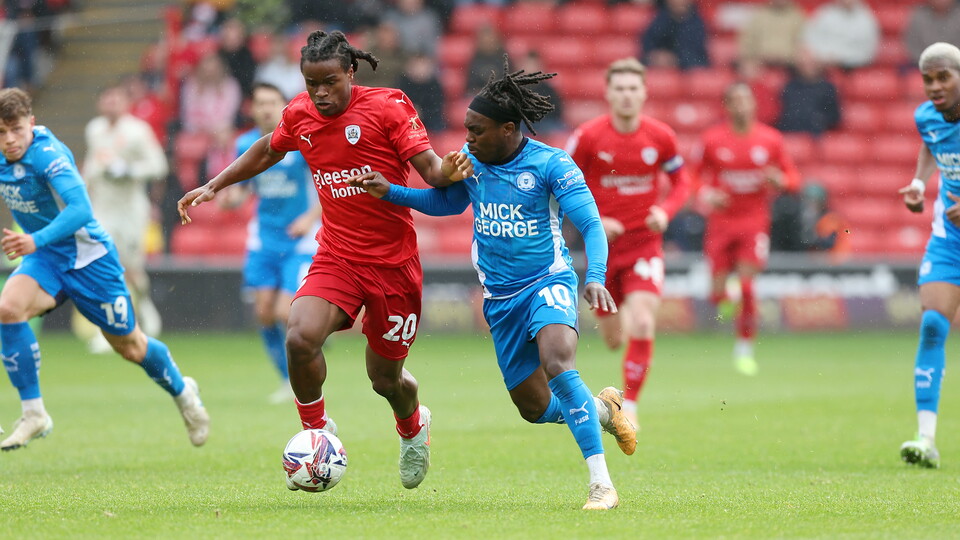 Match action between Posh and Barnsley