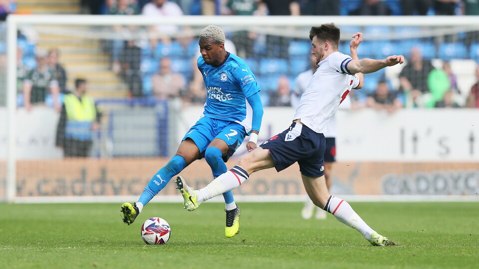 Action between Posh and Bolton Wanderers