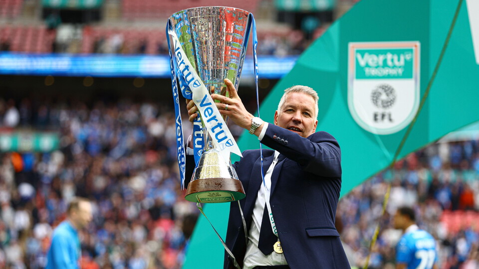 Darren Ferguson with the Vertu Trophy
