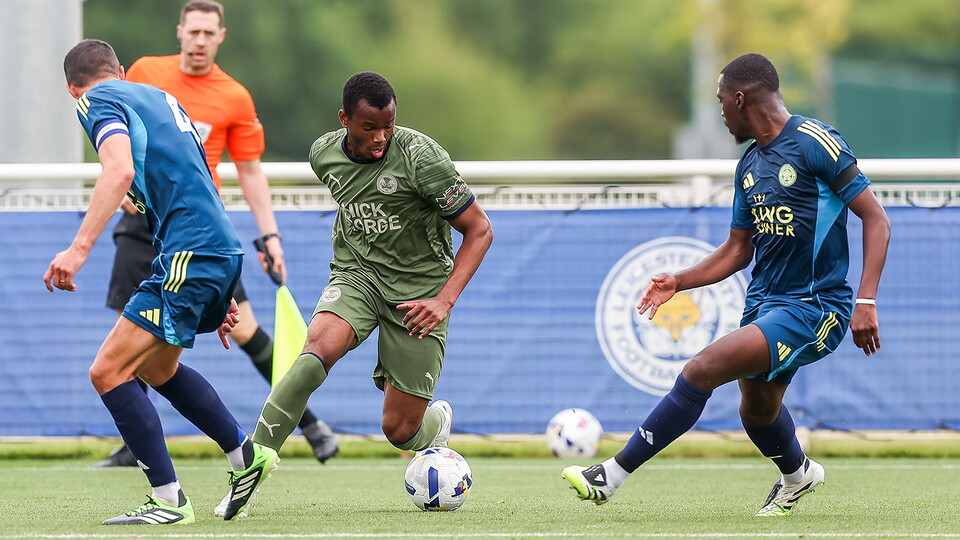 Bradley Ihionvien in action against Leicester City