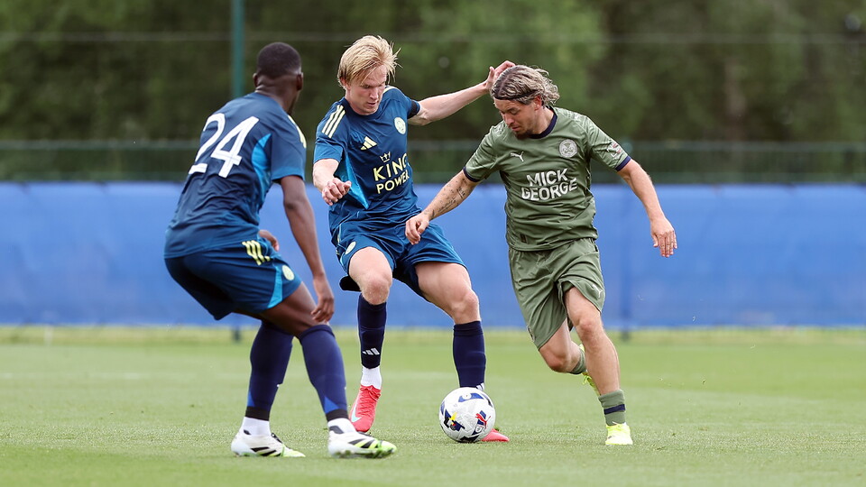 Chris Conn-Clarke in action against Leicester City