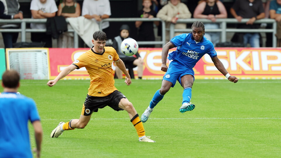 Action between Posh and Boston United
