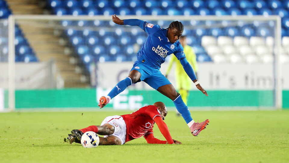 Action between Posh and Barnsley