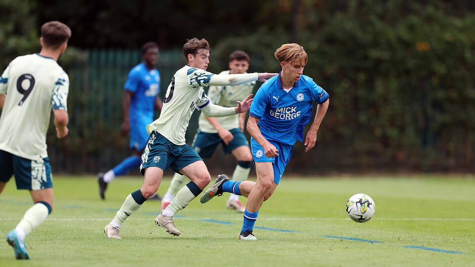 Action between Posh Under 21s and Cardiff City Under 21s