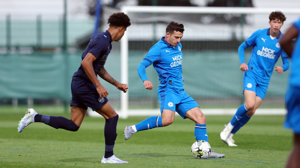Carl Johnston in action against Wigan Athletic Under 21s