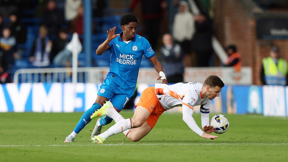 Action between Posh and Blackpool