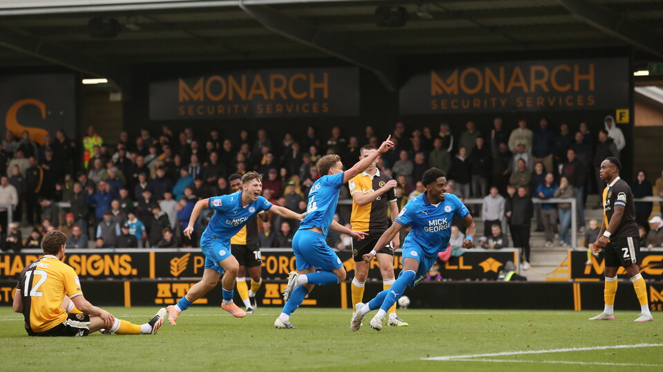 Archie Collins celebrates scoring his goal against Burton Albion