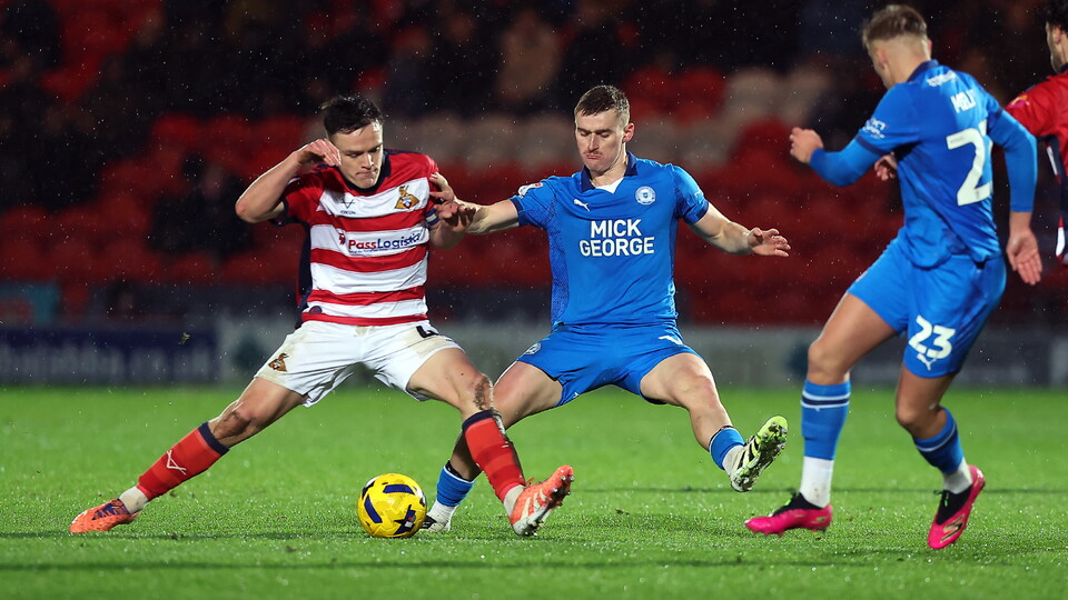 Action between Posh and Doncaster Rovers