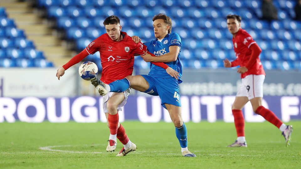Action between Posh and Barnsley