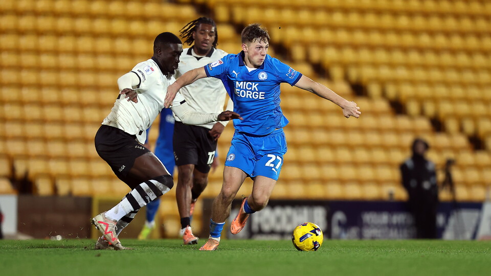 Harry Leonard in action against Port Vale