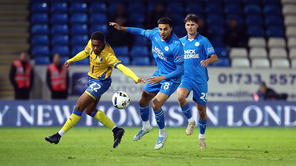Action between Posh and Mansfield Town
