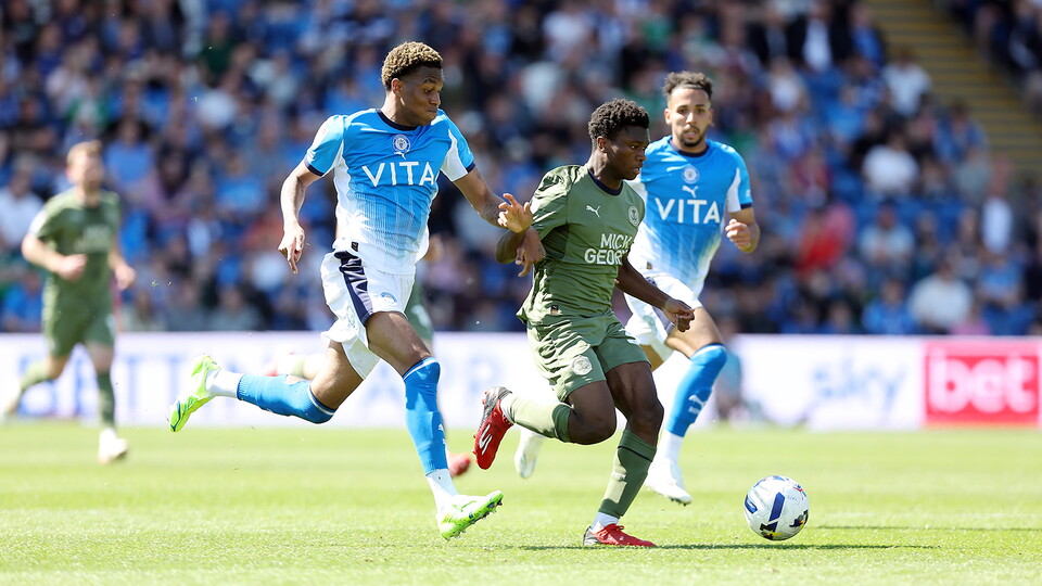 Action between Posh and Stockport County