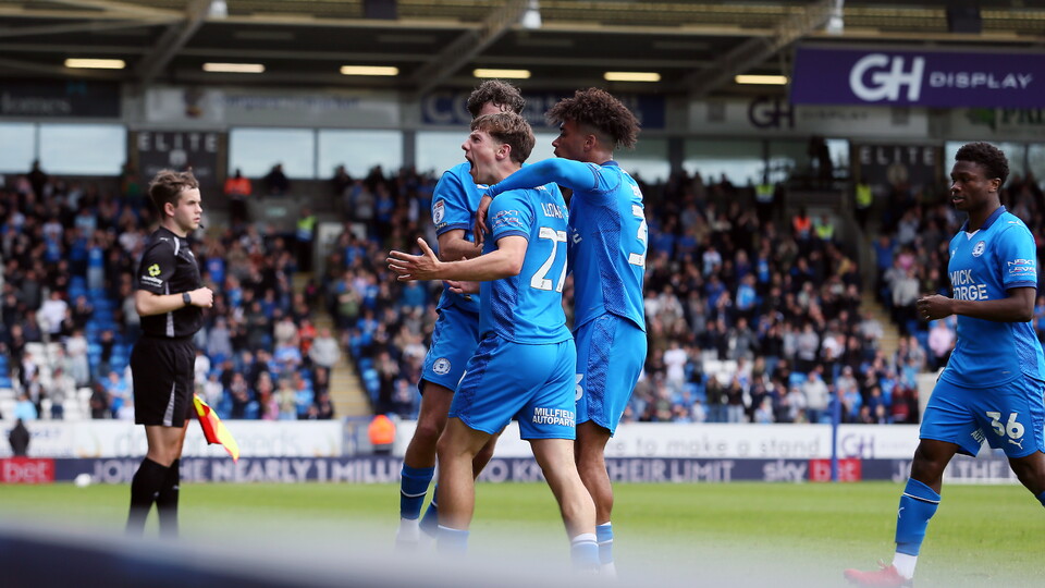 Harry Leonard celebrates scoring 
