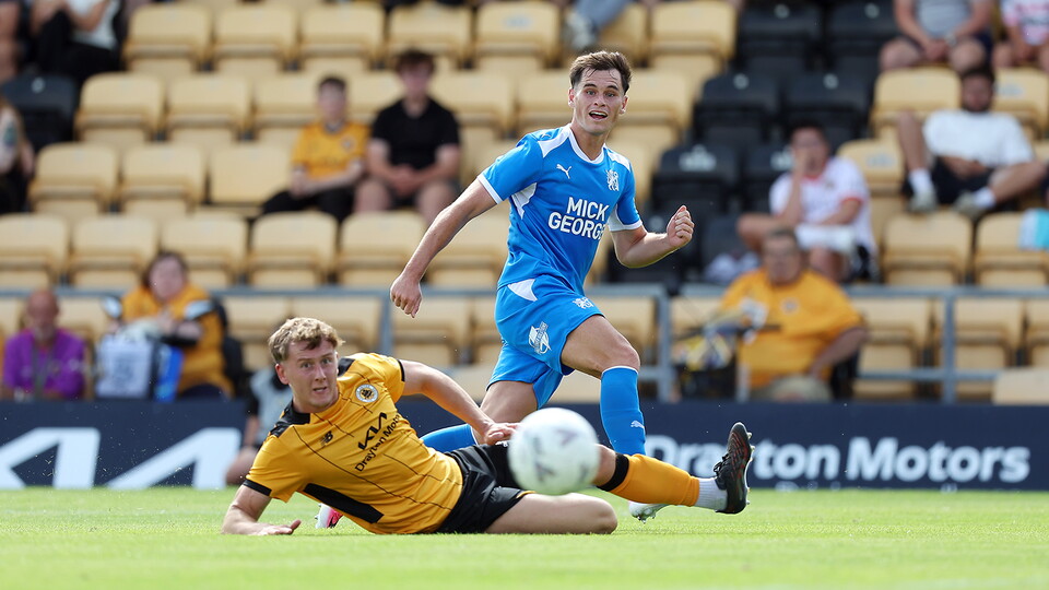 Action between Posh and Boston United
