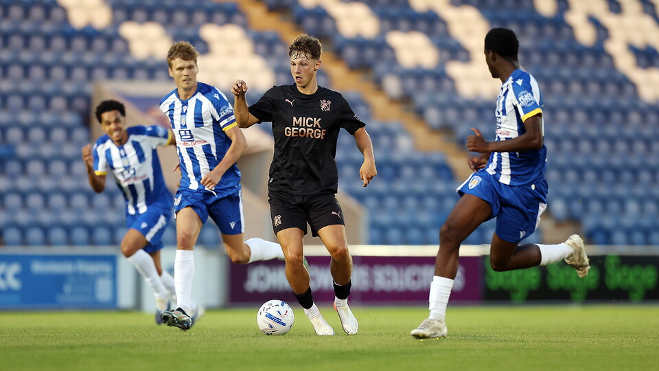 Action between Posh and Colchester United