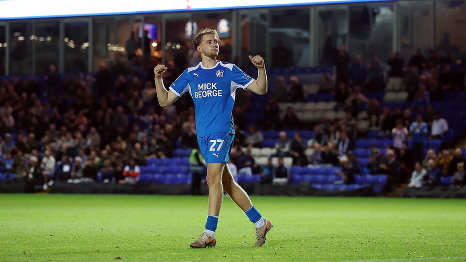 Danny Ormerod celebrates against Barnsley