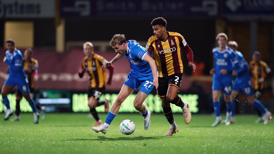 Action between Posh and Bradford City