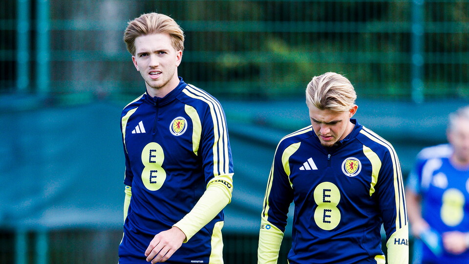 Josh Feeney on duty for Scotland Under 21s