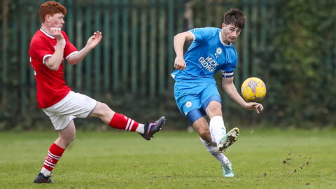 Action between Posh U21s and Crewe Alexandra U21s