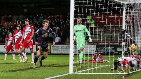 Posh score the equalising goal at Stevenage
