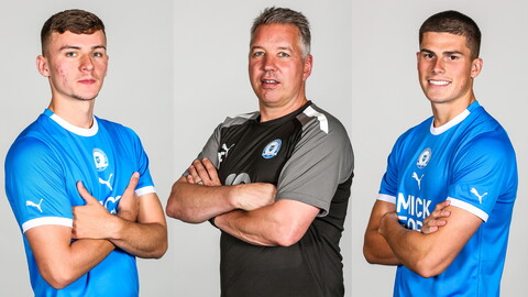 Harrison Burrows, Darren Ferguson and Ronnie Edwards