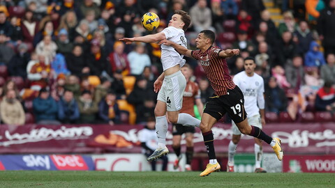 Action between Posh and Bradford City