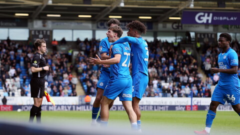 Harry Leonard celebrates scoring 